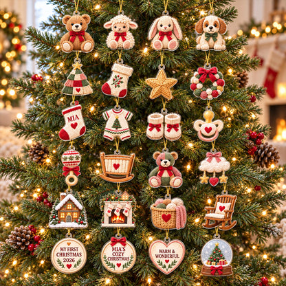 Personalized Baby First Christmas Advent Calendar, 24 Day Christmas Countdown, Custom Baby Ornament Blind Box, Nursery Holiday Keepsake Gift