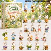 Bunny Garden Advent Calendar 2026 - 24-Day Festive Countdown, Acrylic Charms Blind Box - Gift For Bunny Lovers