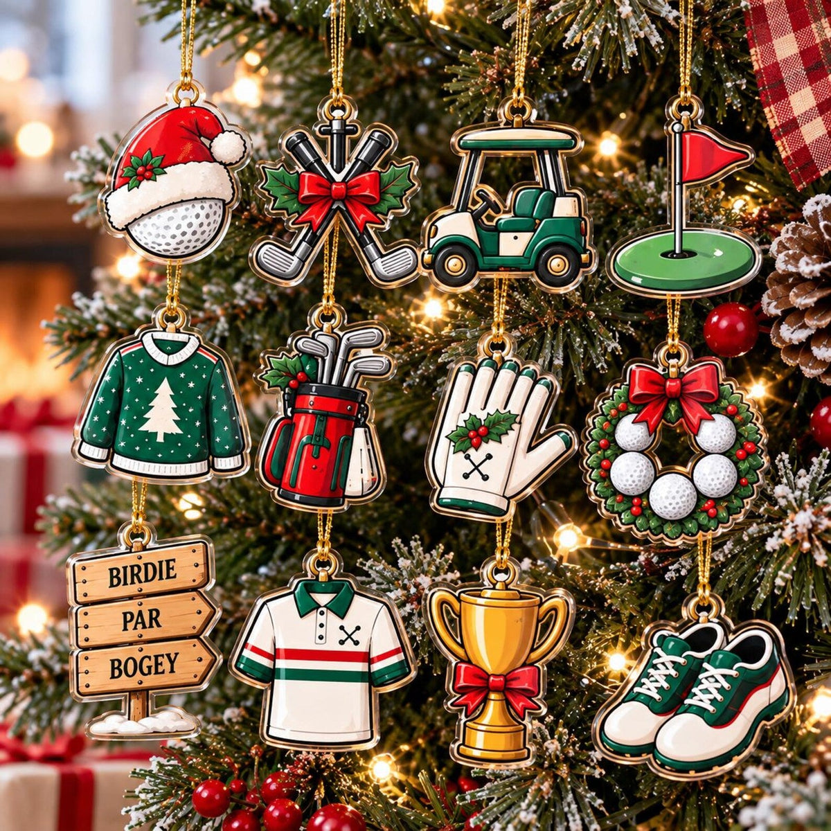 Personalized Golf Advent Calendar, 24 Days Mini Ornaments Christmas Golfer Gift 2026