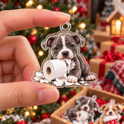 2D Flat Acrylic Pitbull Advent Calendar 2026, 24 Funny Pit Bull Ornaments, Dog Christmas Countdown Calendar, Pitbull Lover Gift