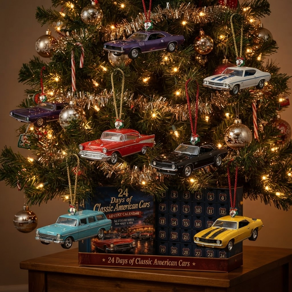 24 Days of Classic American Cars Advent Calendar – 24 Vintage Ride Collectibles for Car Lovers