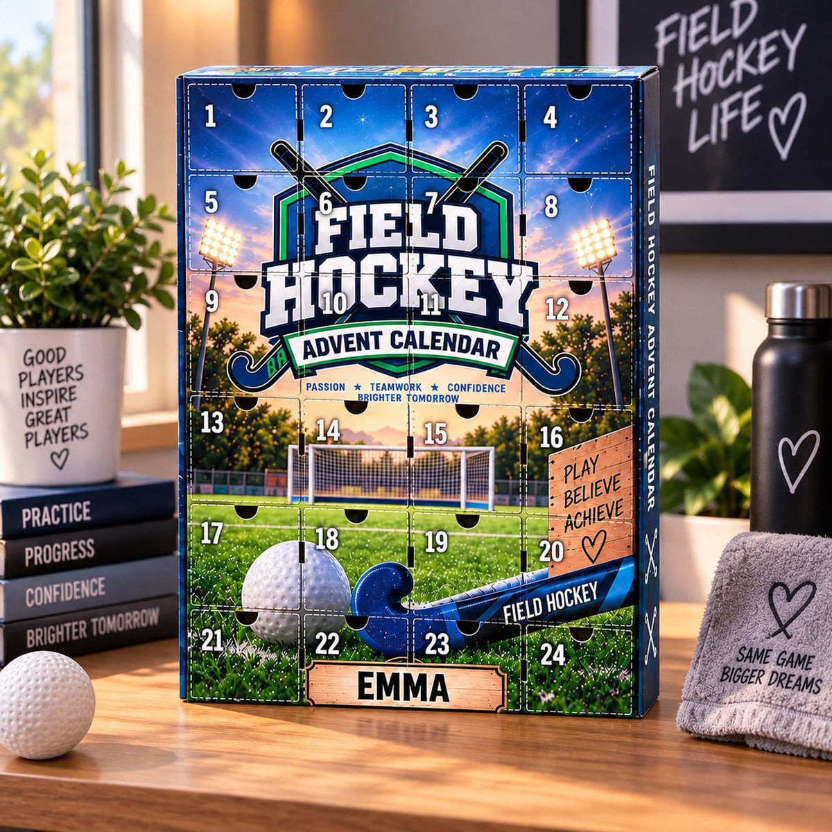 Personalized Field Hockey Advent Calendar 2026, Custom Field Hockey Blind Box, 24 Day Christmas Countdown, Xmas Countdown, Christmas Gifts