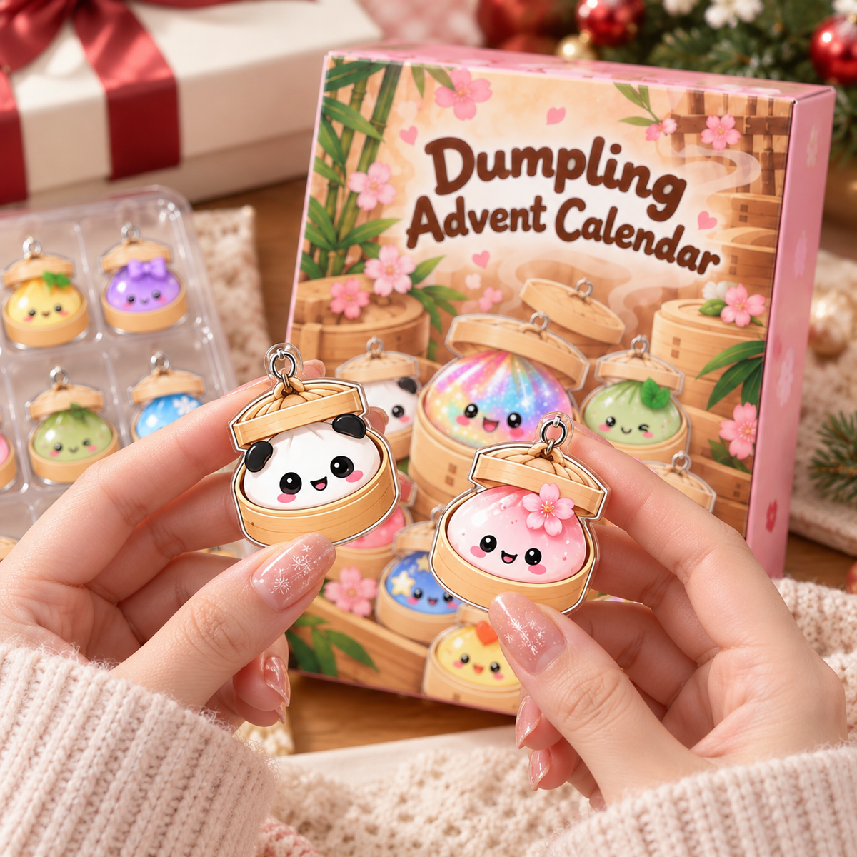 Dumpling Advent Calendar, Christmas Countdown Set, Mini Dumpling Charm Collection