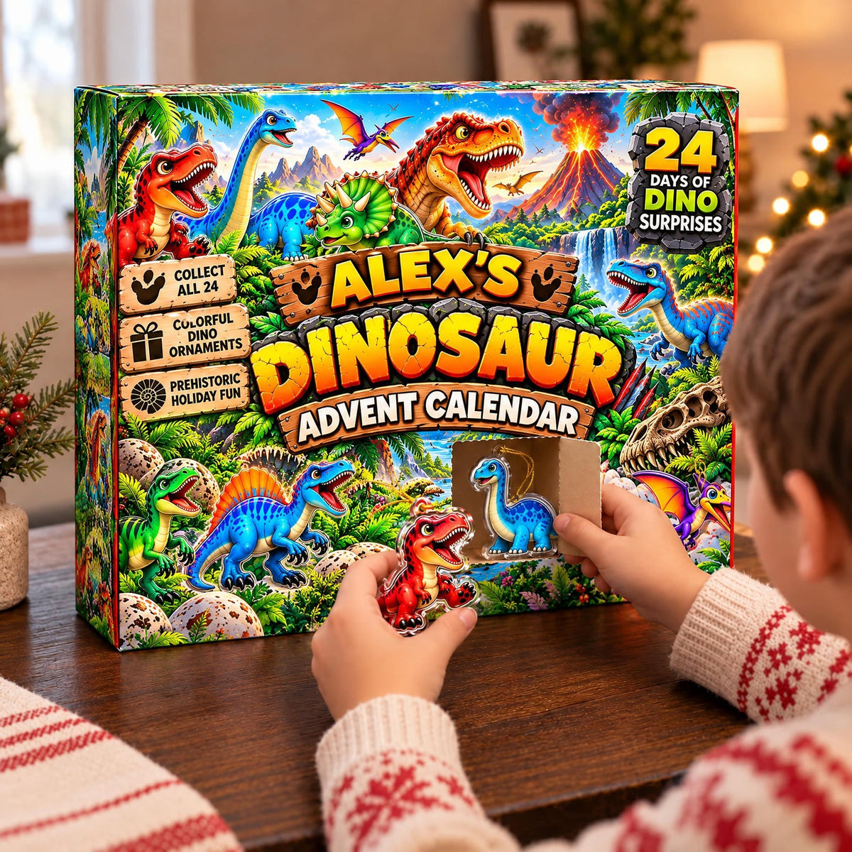 24 Days of Dino-Mite Christmas - Personalized Christmas Advent Calendar