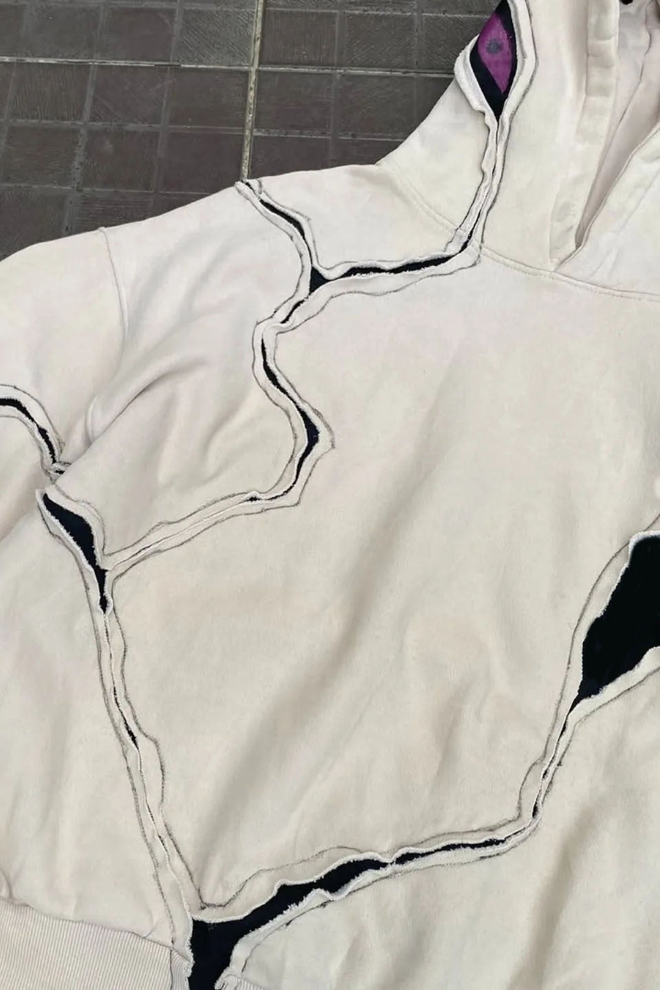 Contrast Seam Pullover Hoodie