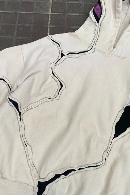 Contrast Seam Pullover Hoodie
