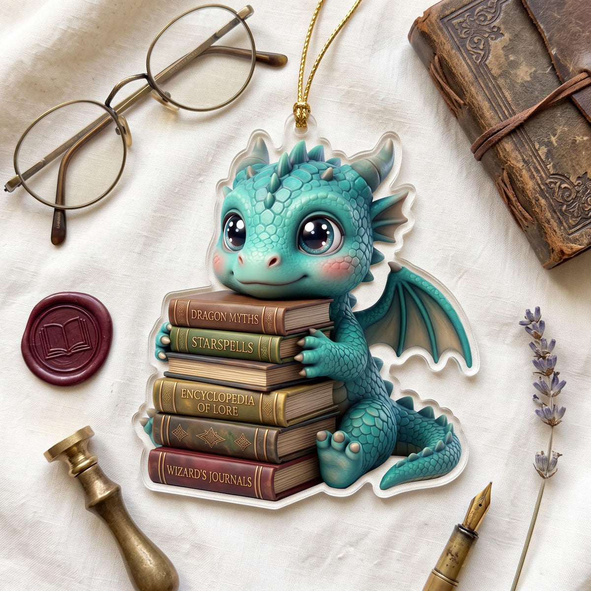 Dragon Dragon Library Advent Calendar 2026, 24 2D Dragon Charms Blind Box, Dragon Lovers Gift, 24 Day Reading Countdown For Book Lover