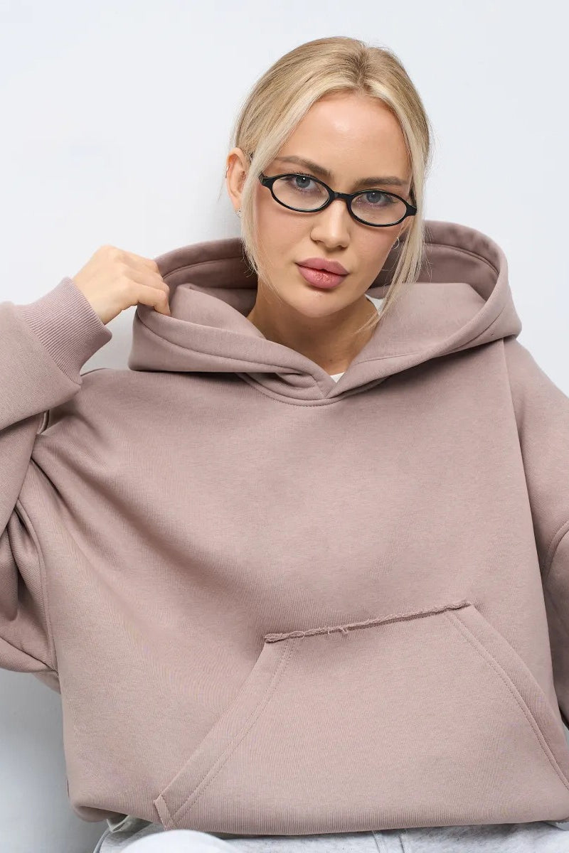 Drawstring Waist Pullover Hoodie