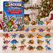 Personalized Dinosaur Advent Calendar 2026, Custom Name Christmas Countdown, Dinosaur Christmas Gift for Kids, Boys, Grandsons & Dino Lovers