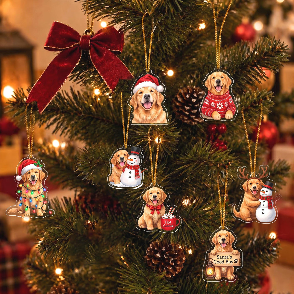 Personalized Dog Golden Retriever Calendar 2026, Custom Dog Breed Christmas Countdown, Pet Ornaments, Dog Mom Gift, Christmas Gift for Dog Lovers