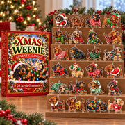 Dachshund Advent Calendar 2026, 24 Acrylic Dog Ornaments, Sausage Dog Christmas Countdown Box, Dog Lover Gift, Holiday Keepsake