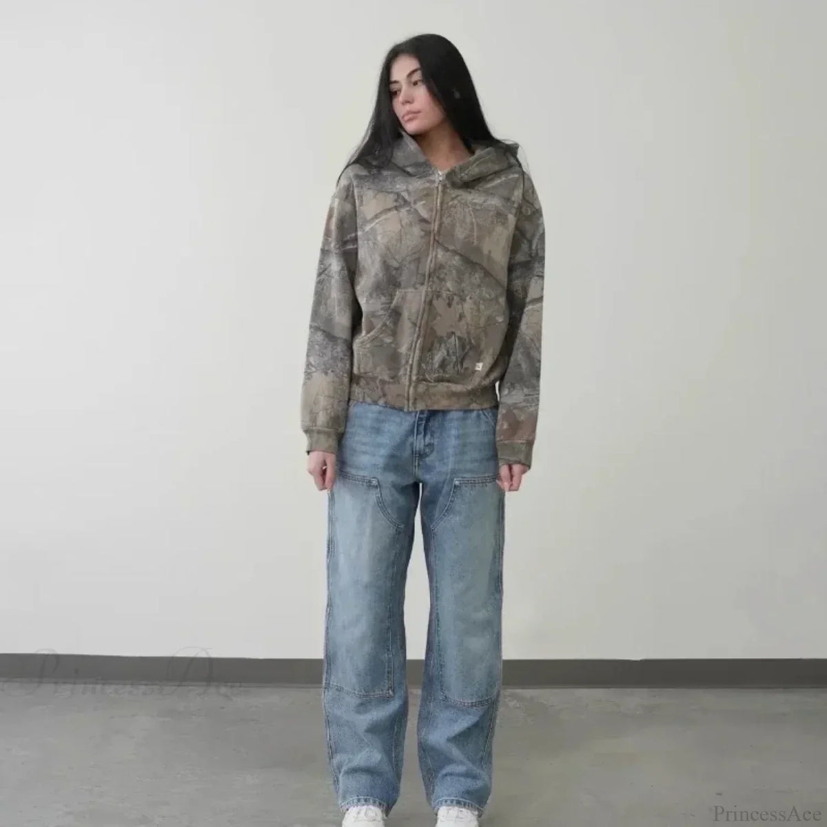 Camo Zipper Streetwear Hoodie