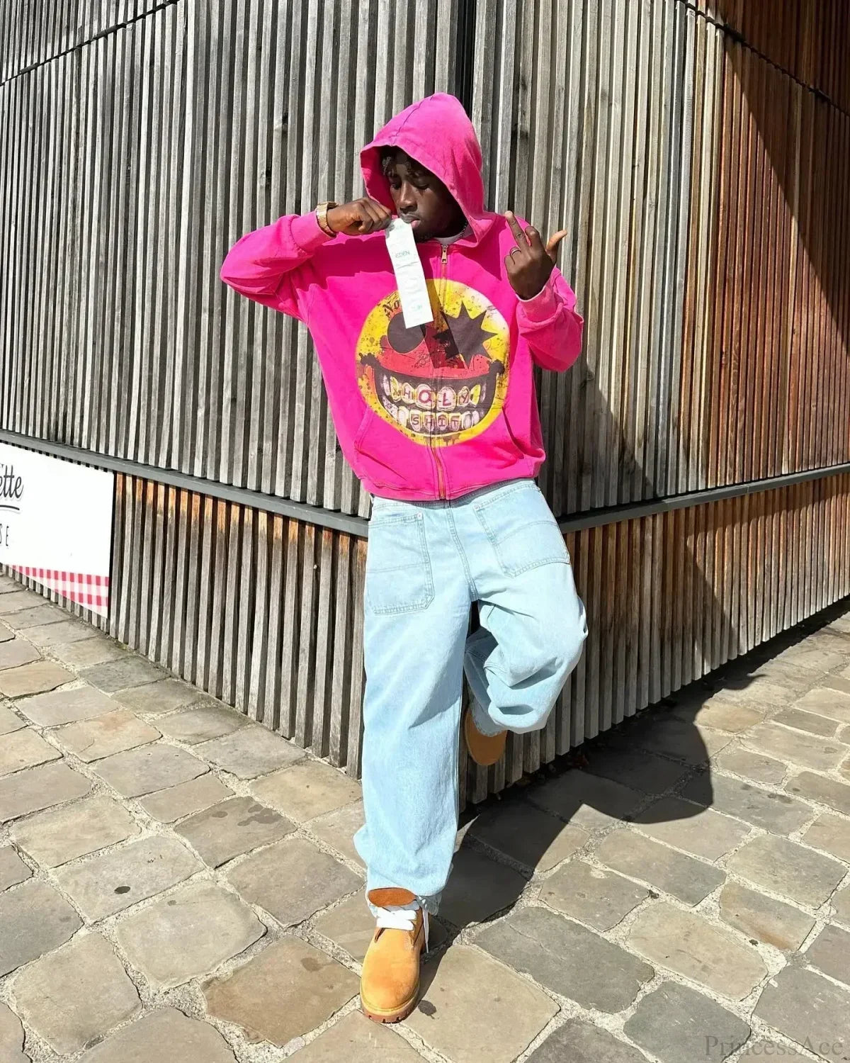 Cartoon Pattern Zipper Hoodie