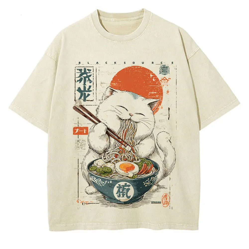 Cat Ramen Graphic T-Shirt