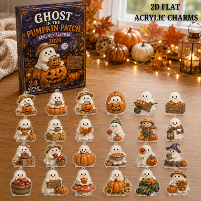 Ghost in the Pumpkin Patch Advent Calendar 2026 - 24-Day Festive Countdown, Acrylic Charms Blind Box - Gift For Family & Friends