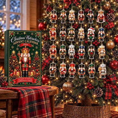 Christmas Nutcracker Advent Calendar 2026, 24 Day Nutcracker Ornament Set, Christmas Countdown Gift, Holiday Tree Decor, Xmas Keepsake