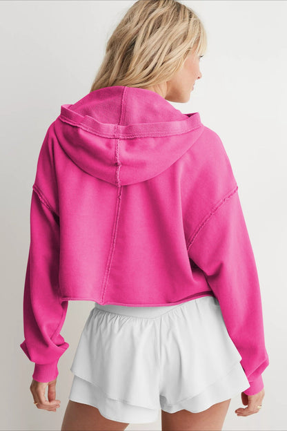 Relaxed V Neck Collared Pullover Sweatshirt