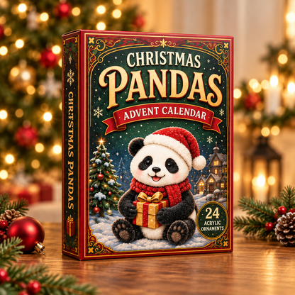 Christmas Pandas Advent Calendar 2026 - 24-Day Festive Countdown, Acrylic Charms Blind Box - Gift For Panda Lovers