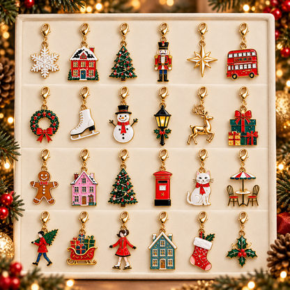 24 Days of Christmas Village Charm Advent Calendar 2026, 24 Festive Collectible Charms, Christmas Countdown Gift