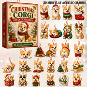 Christmas Corgi Advent Calendar 2026 - 24-Day Festive Countdown, Acrylic Charms Blind Box - Gift For Corgi Lovers