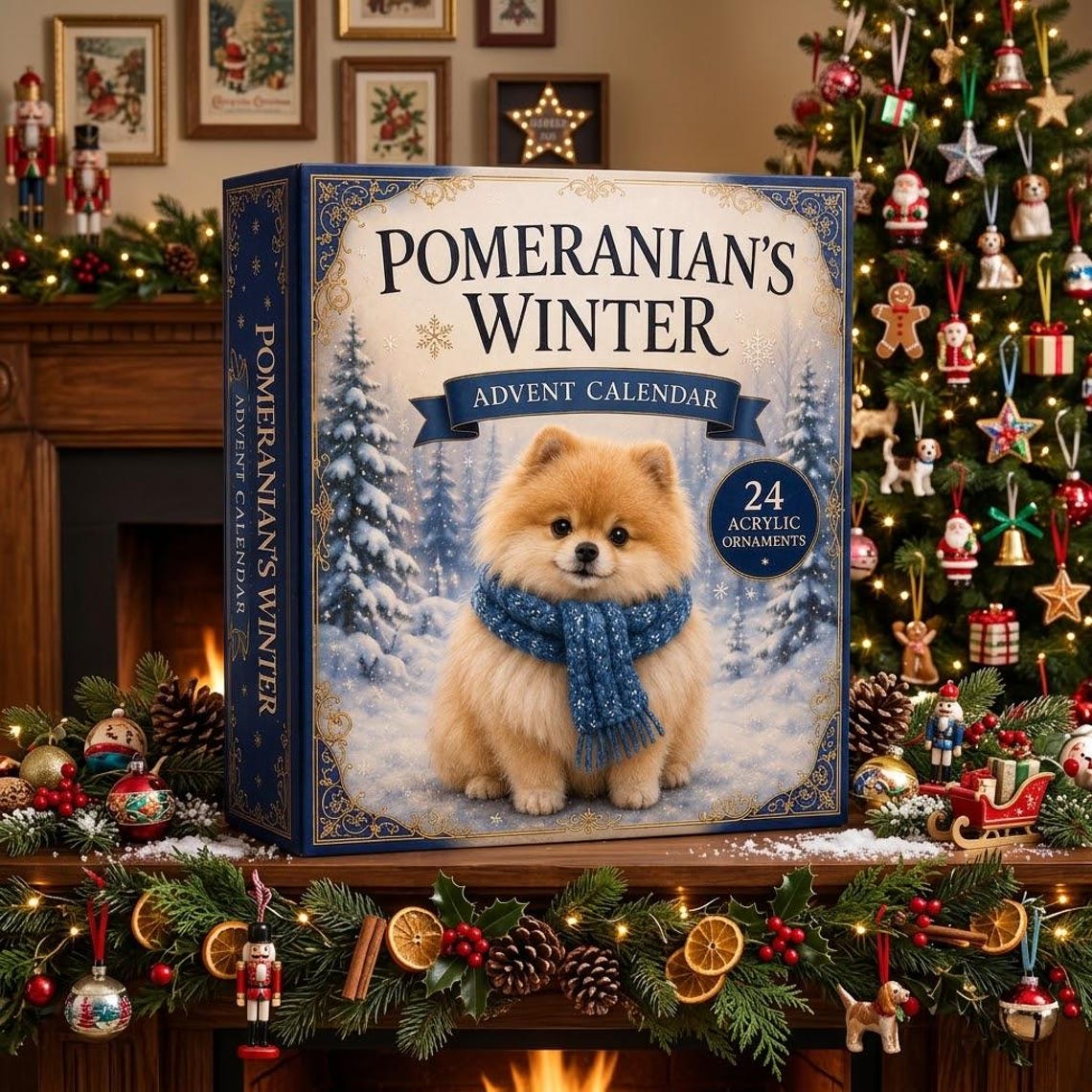 Pomeranian Advent Calendar 2026, 24 Day Holiday Countdown, Christmas Gift For Pomeranian Dog Lovers