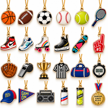 Sports Nostalgia Advent Calendar – 24 Mini Acrylic Sports Ornaments, Retro Christmas Countdown Gift For Sports Fans