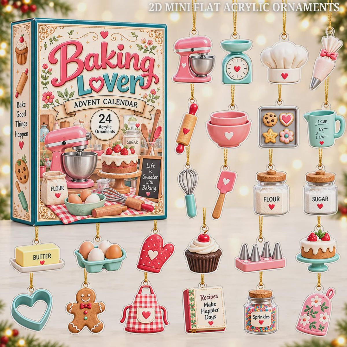 Baking Lover Advent Calendar 2026 - 24-Day Festive Countdown, Acrylic Charms Blind Box - Gift For Baking Lovers