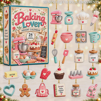 Baking Lover Advent Calendar 2026 - 24-Day Festive Countdown, Acrylic Charms Blind Box - Gift For Baking Lovers