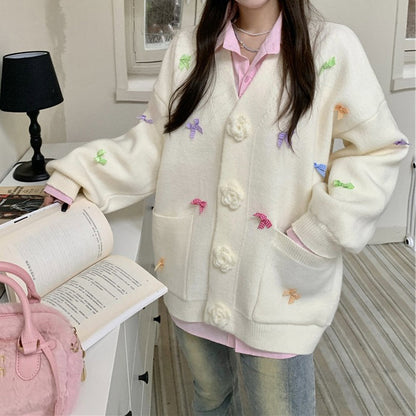 Coquette Girl Bow Cardigan
