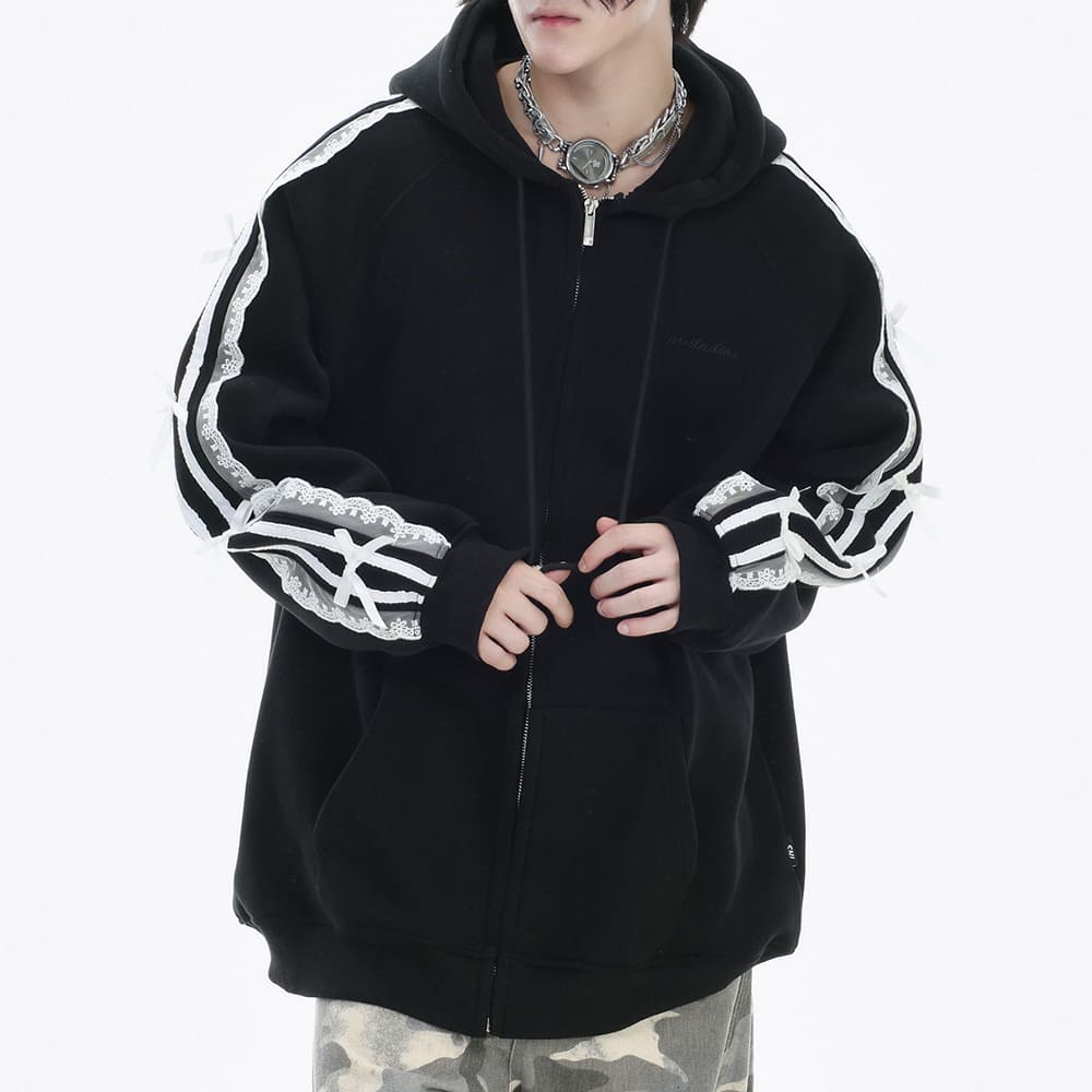 Coquette Lace Sleeve Hoodie