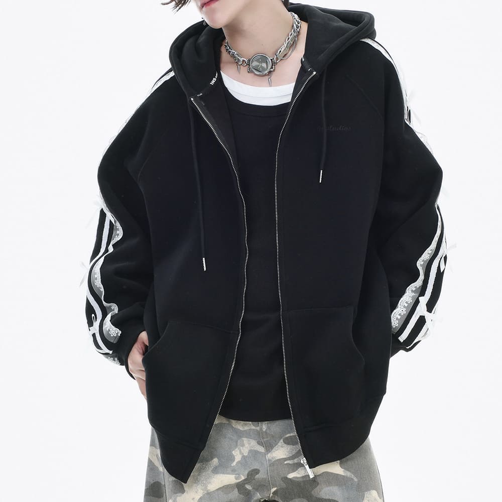 Coquette Lace Sleeve Hoodie