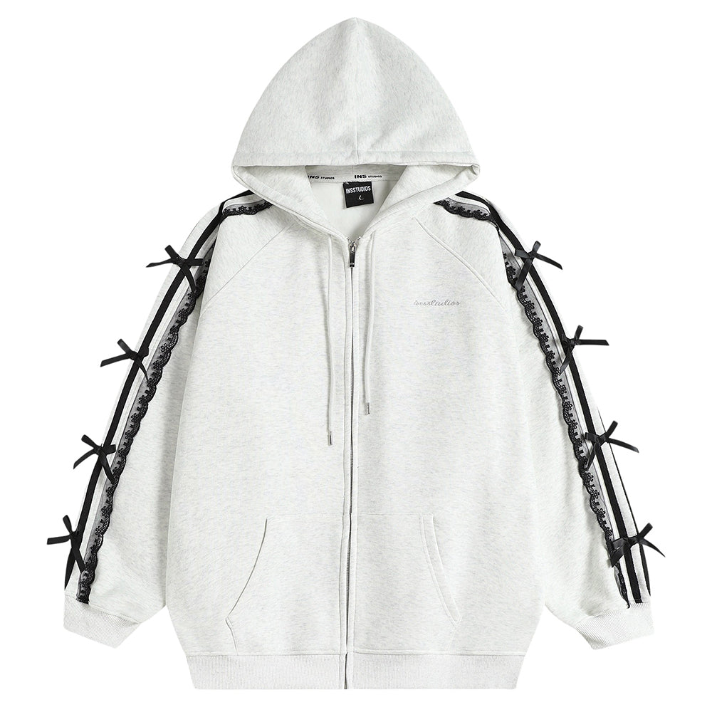 Coquette Lace Sleeve Hoodie