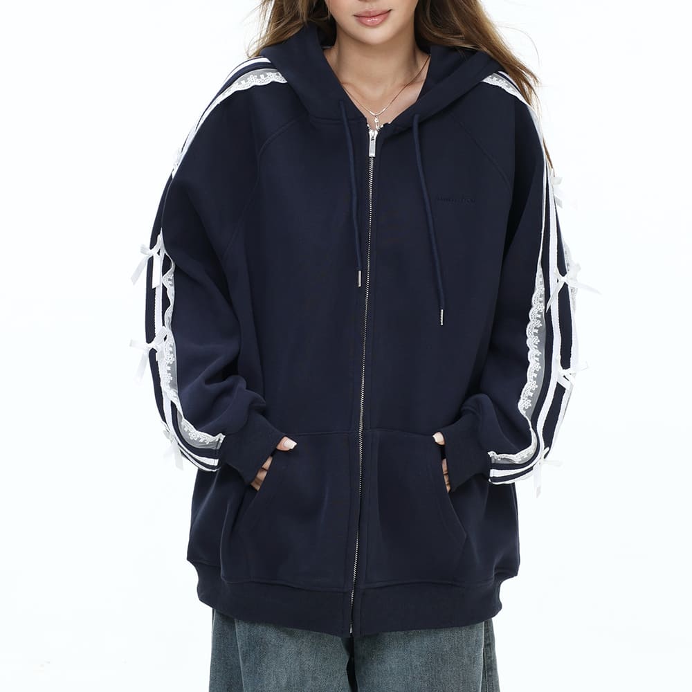 Coquette Lace Sleeve Hoodie