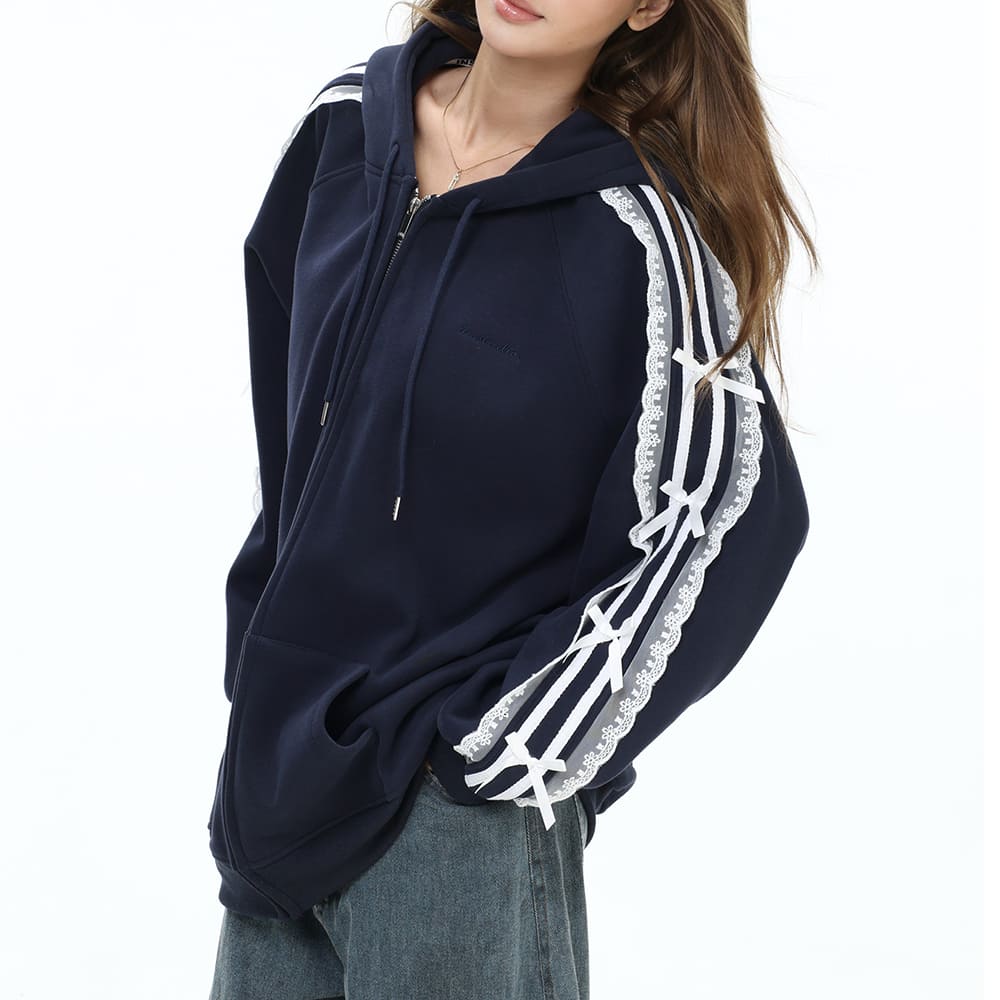 Coquette Lace Sleeve Hoodie
