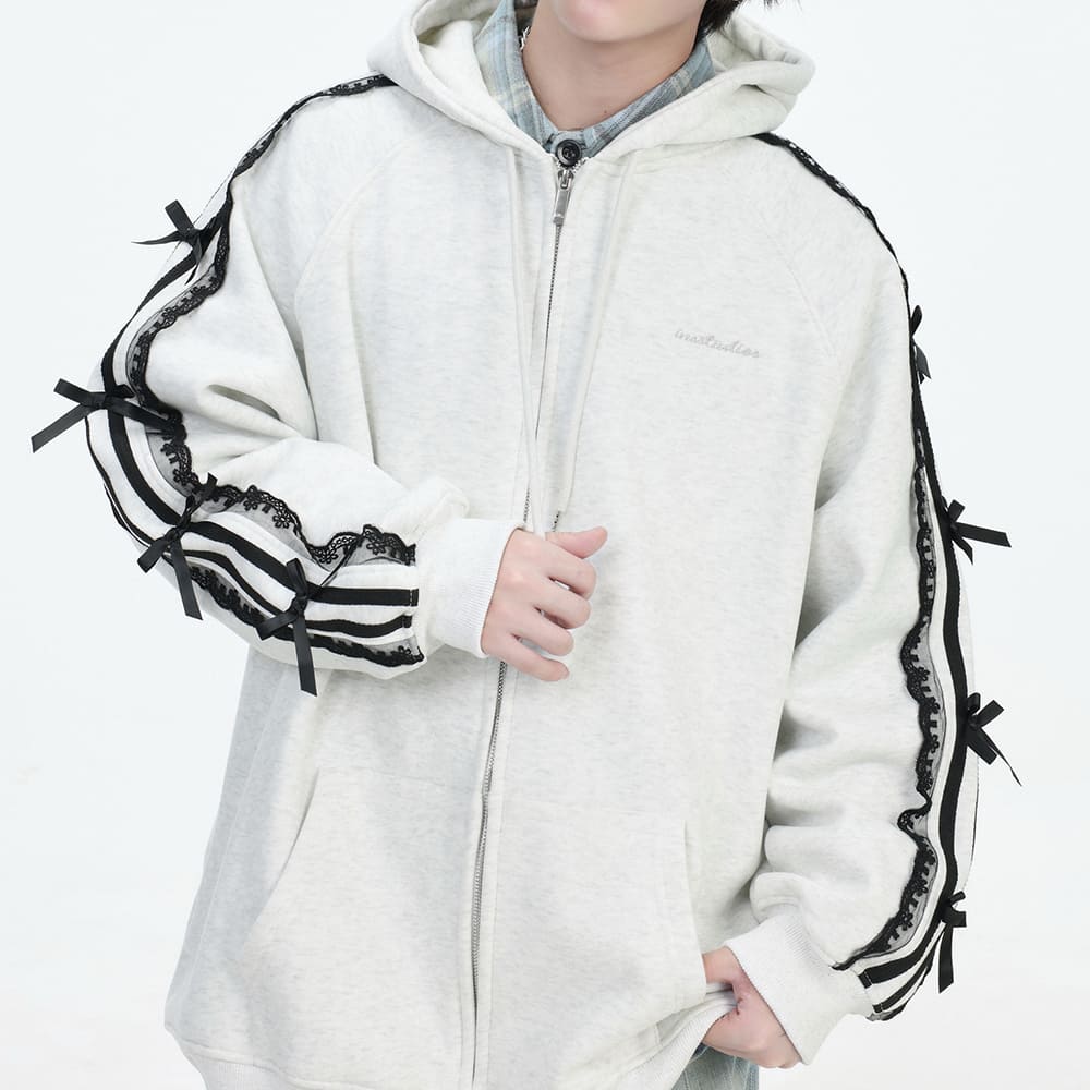 Coquette Lace Sleeve Hoodie