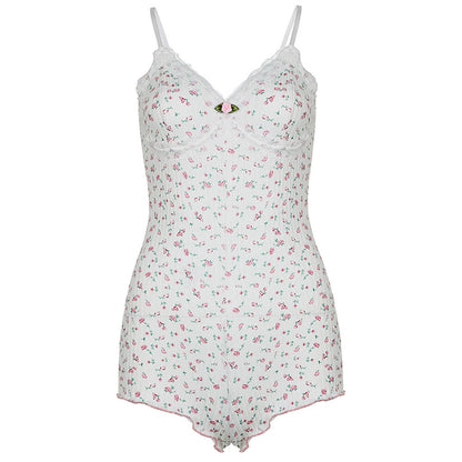 Coquette Aesthetic Floral Romper