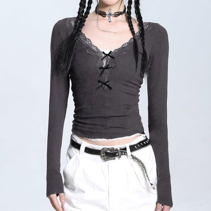 Coquette Aesthetic V-Neck Top