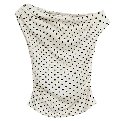 Coquette Polka Dot Off Shoulder Top