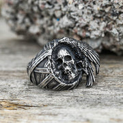 Crow Stainless Steel Skull Ring