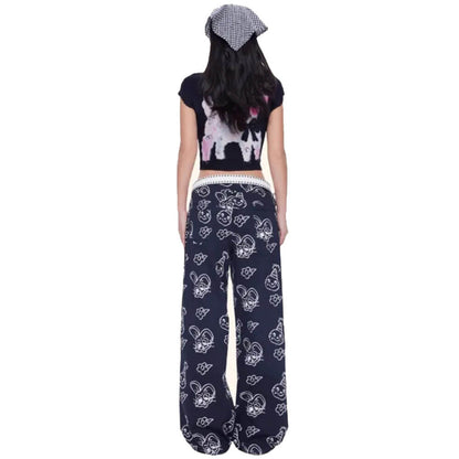 Cute Lamb Print Y2K Baby Tee