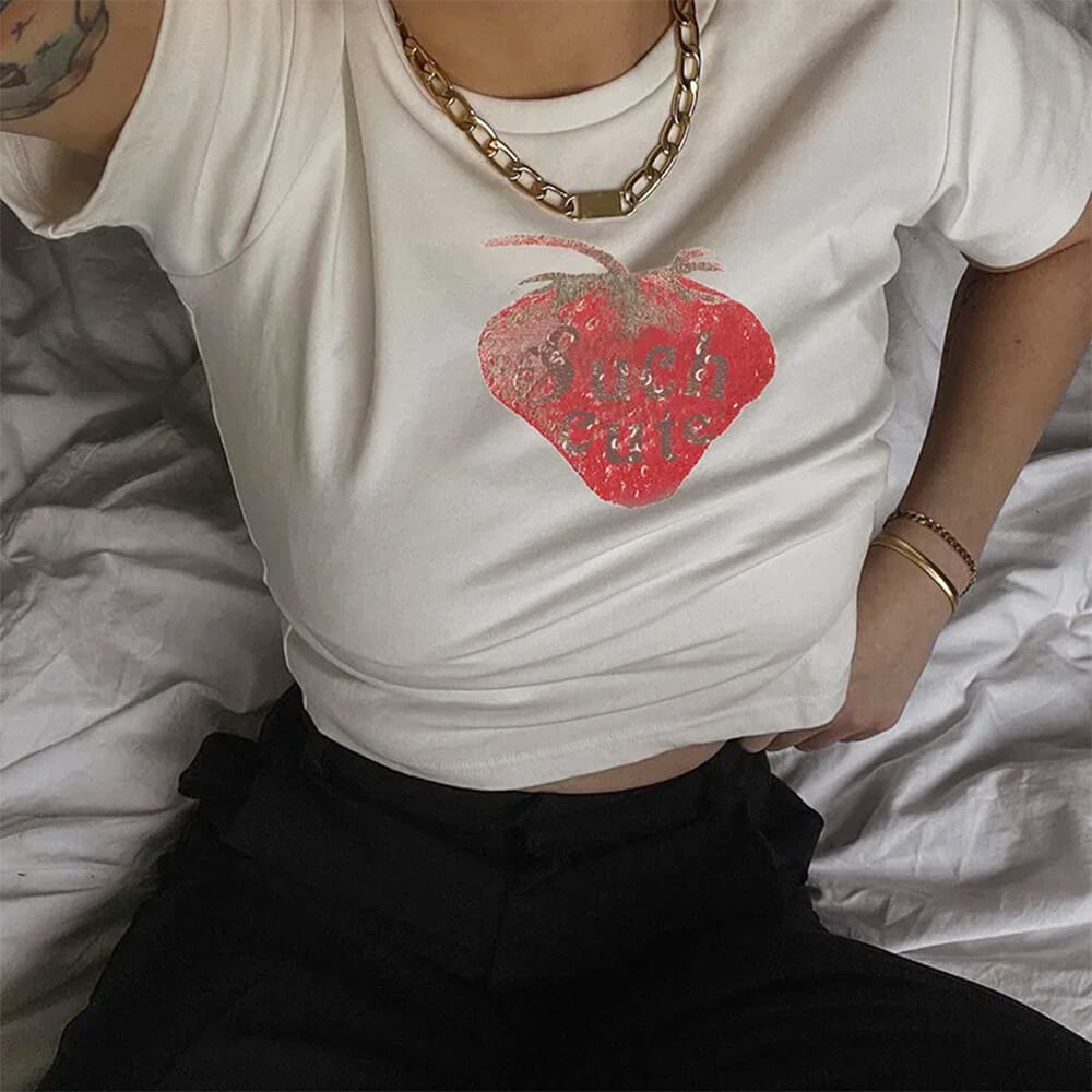 Cute Strawberry Crop Top