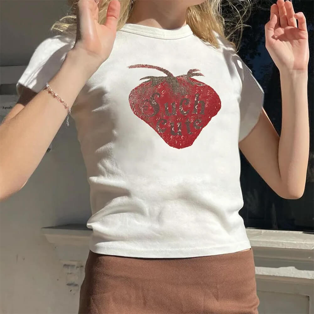 Cute Strawberry Crop Top