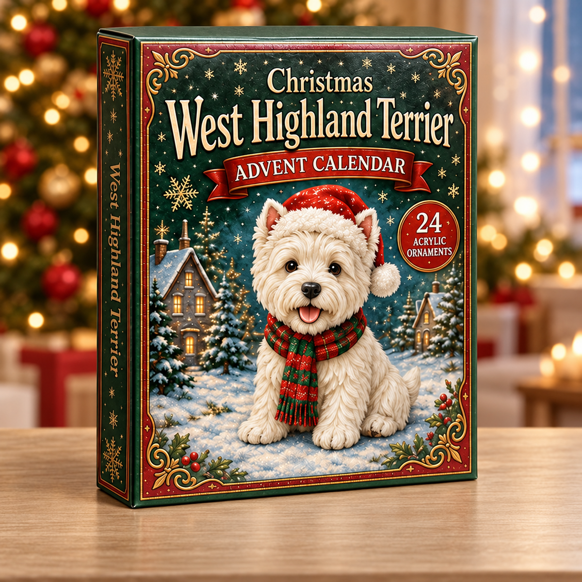 Christmas West Highland Terrier Advent Calendar 2026 - 24-Day Festive Countdown, Acrylic Charms Blind Box - Gift For West Highland Terrier Lovers