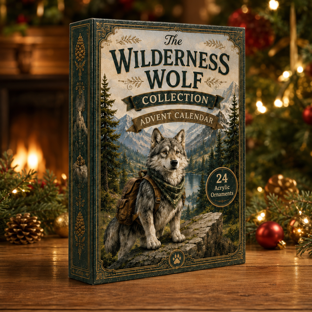 Wilderness Wolf Advent Calendar 2026 - 24-Day Festive Countdown, Acrylic Charms Blind Box - Gift For Wolf Lovers