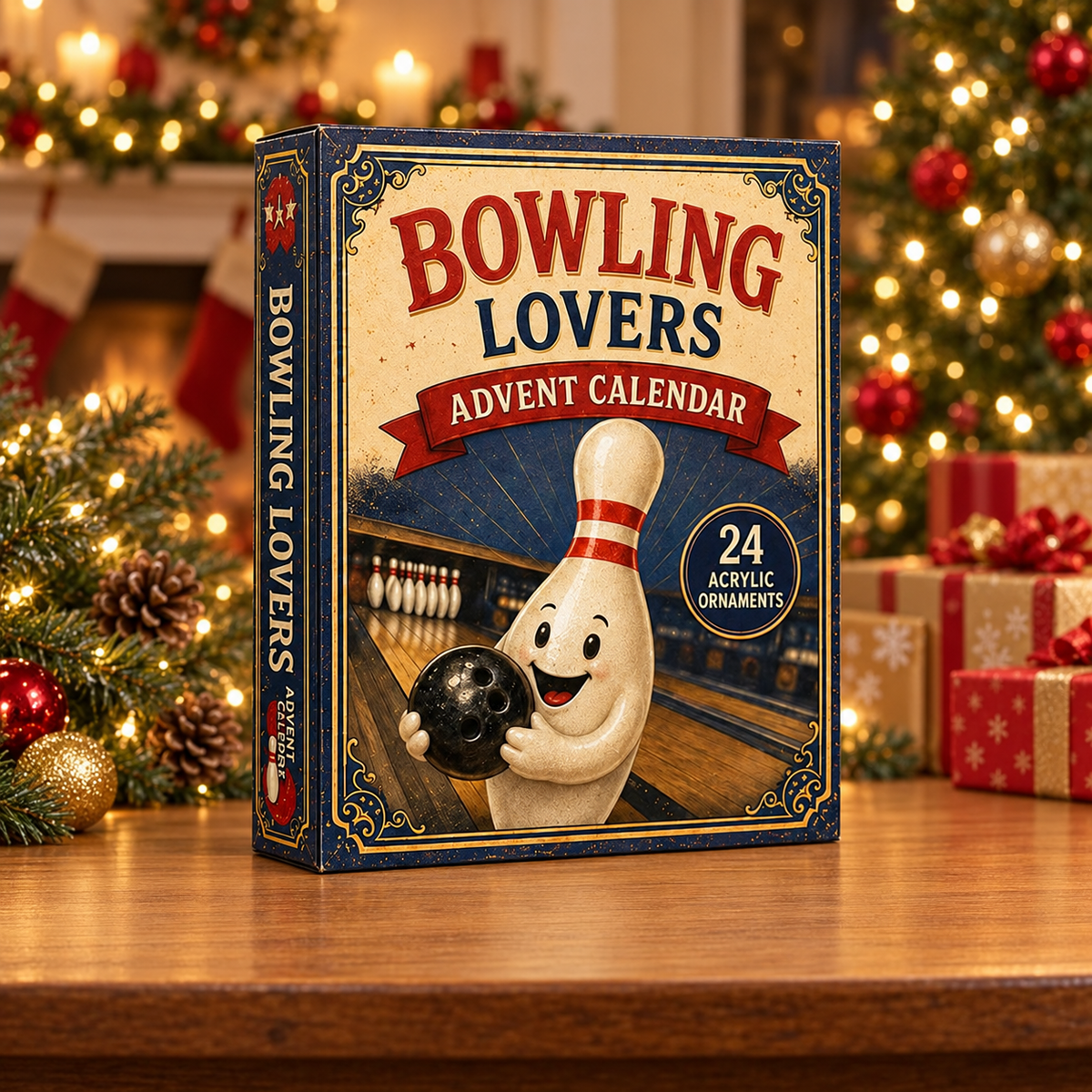 Bowling Mascot Advent Calendar 2026 - 24-Day Festive Countdown, Acrylic Charms Blind Box - Gift For Bowling Lovers