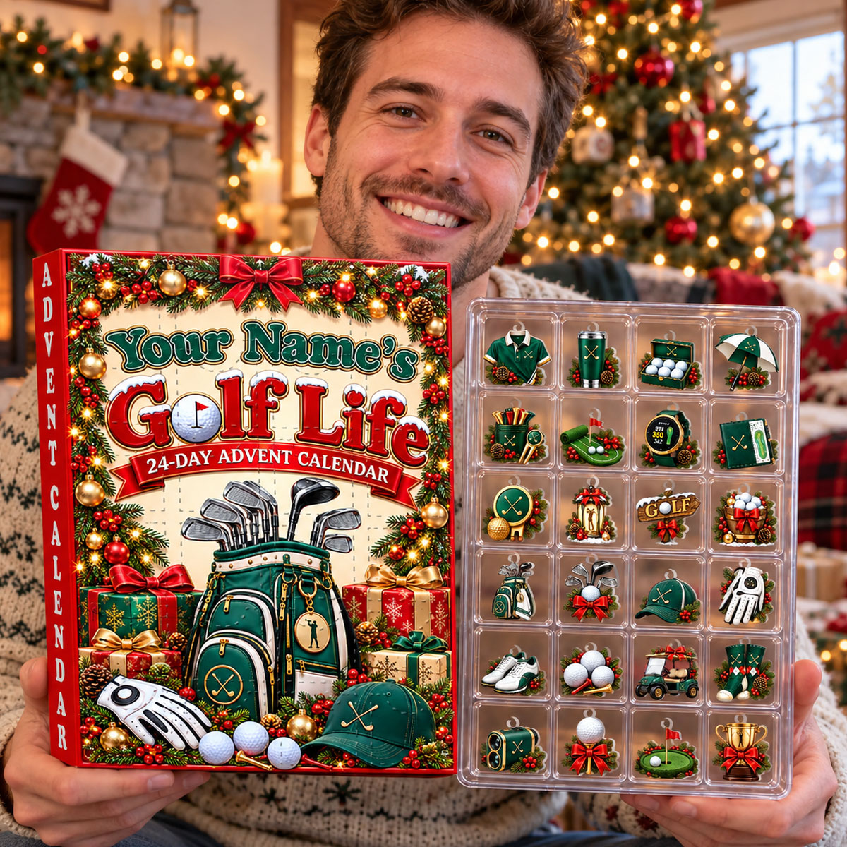Golf Life Christmas Advent Calendar Gifts For Golfer, Golf Lovers - Personalized Christmas Advent Calendar