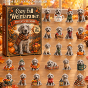 Cozy Fall Weimaraner Advent Calendar 2026 - 24-Day Festive Countdown, Acrylic Charms Blind Box - Gift For Weimaraner Lovers