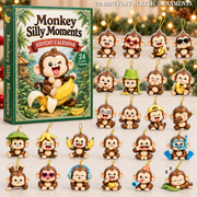 Monkey Silly Moments Advent Calendar 2026 - 24-Day Festive Countdown, Acrylic Charms Blind Box - Gift For Monkey Lovers