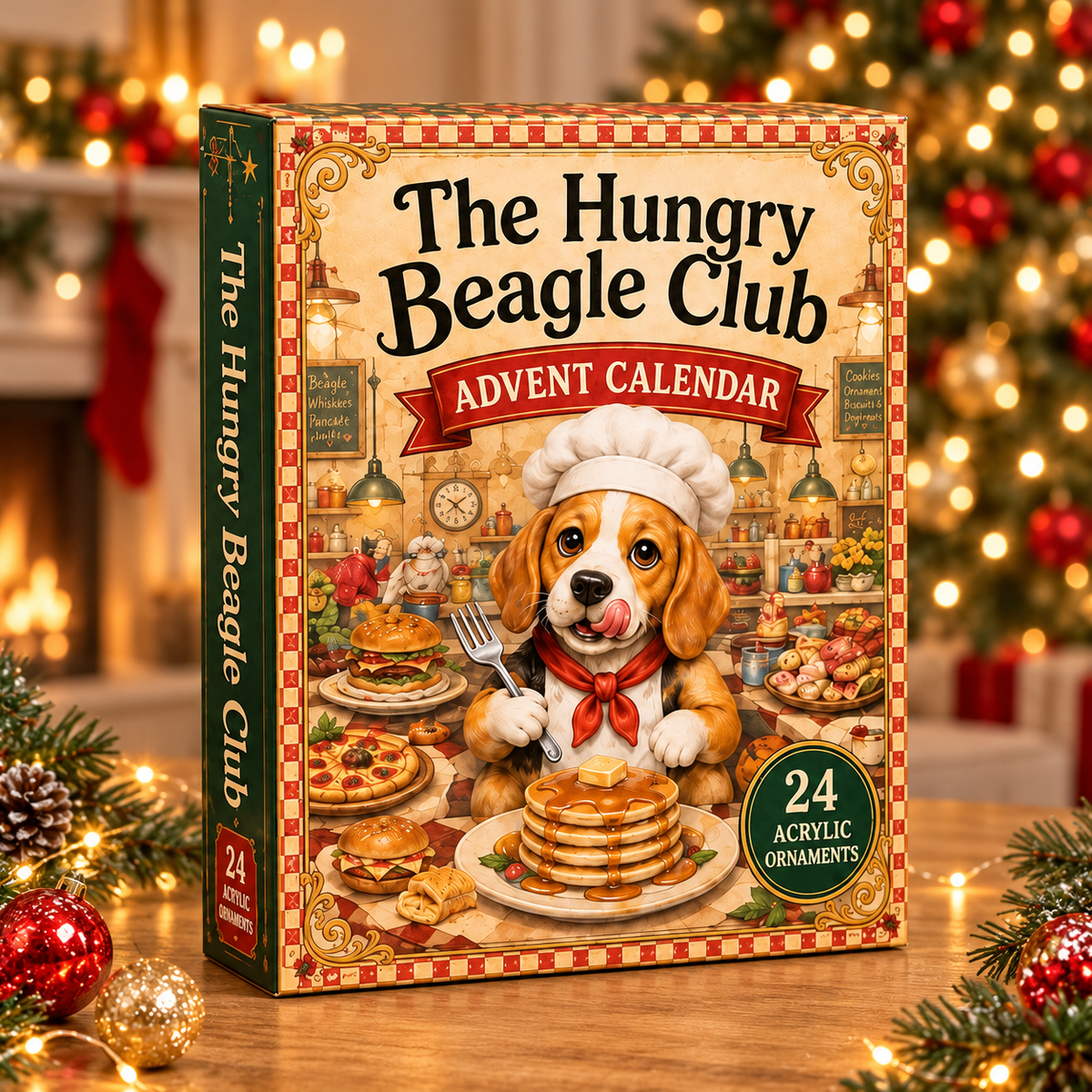 The Hungry Beagle Club Advent Calendar 2026 - 24-Day Festive Countdown, Acrylic Charms Blind Box - Gift For Beagle Lovers
