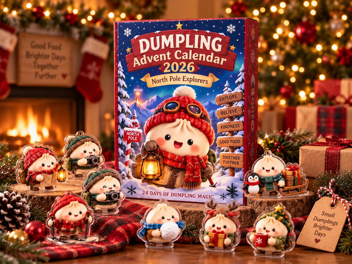 2026 Cute Dumpling Advent Calendar, Kawaii 24 Day Christmas Countdown, Holiday Surprise Toy Gift, Kids Christmas Decor